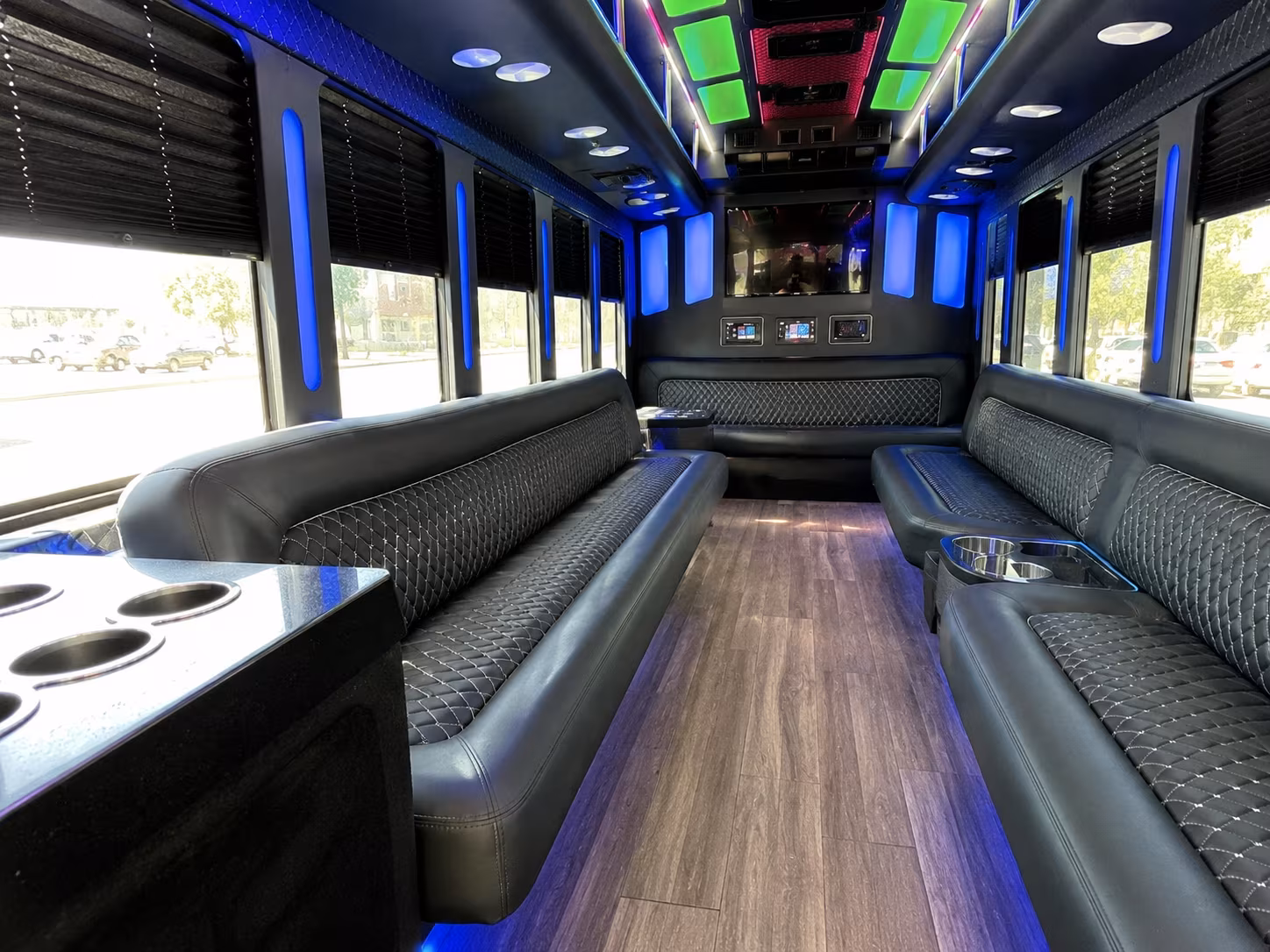 altoona 15 passenger party bus inside