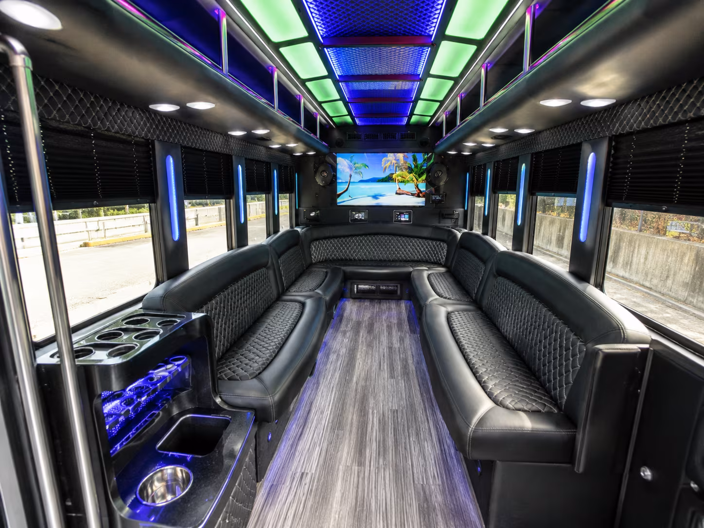 altoona 18 passenger party bus inside