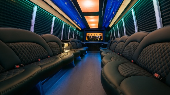Interior of Charter Bus Company Altoona's Party Bus in Altoona