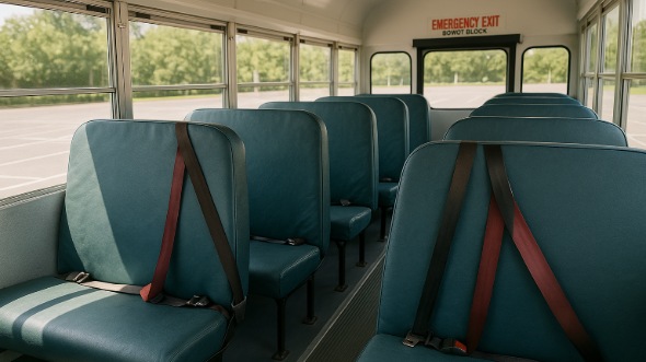 Interior of Charter Bus Company Altoona's School Bus in Altoona