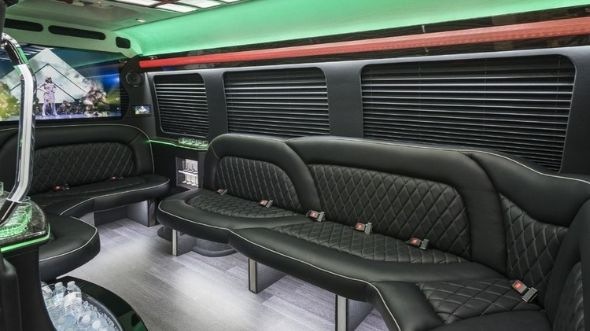 Interior of Charter Bus Company Altoona's Sprinter Limo in Altoona