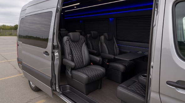 Interior of Charter Bus Company Altoona's Sprinter Van Rental With Driver in Altoona